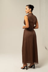 Leah High Neck Midi Dress