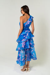 Evelyn One Shoulder Tiered Maxi Dress