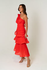 Evelyn One Shoulder Tiered Maxi Dress