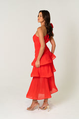 Evelyn One Shoulder Tiered Maxi Dress