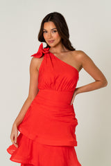 Evelyn One Shoulder Tiered Maxi Dress