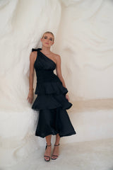 Evelyn One Shoulder Tiered Maxi Dress
