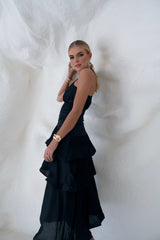 Evelyn One Shoulder Tiered Maxi Dress