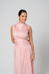 Leah High Neck Midi Dress